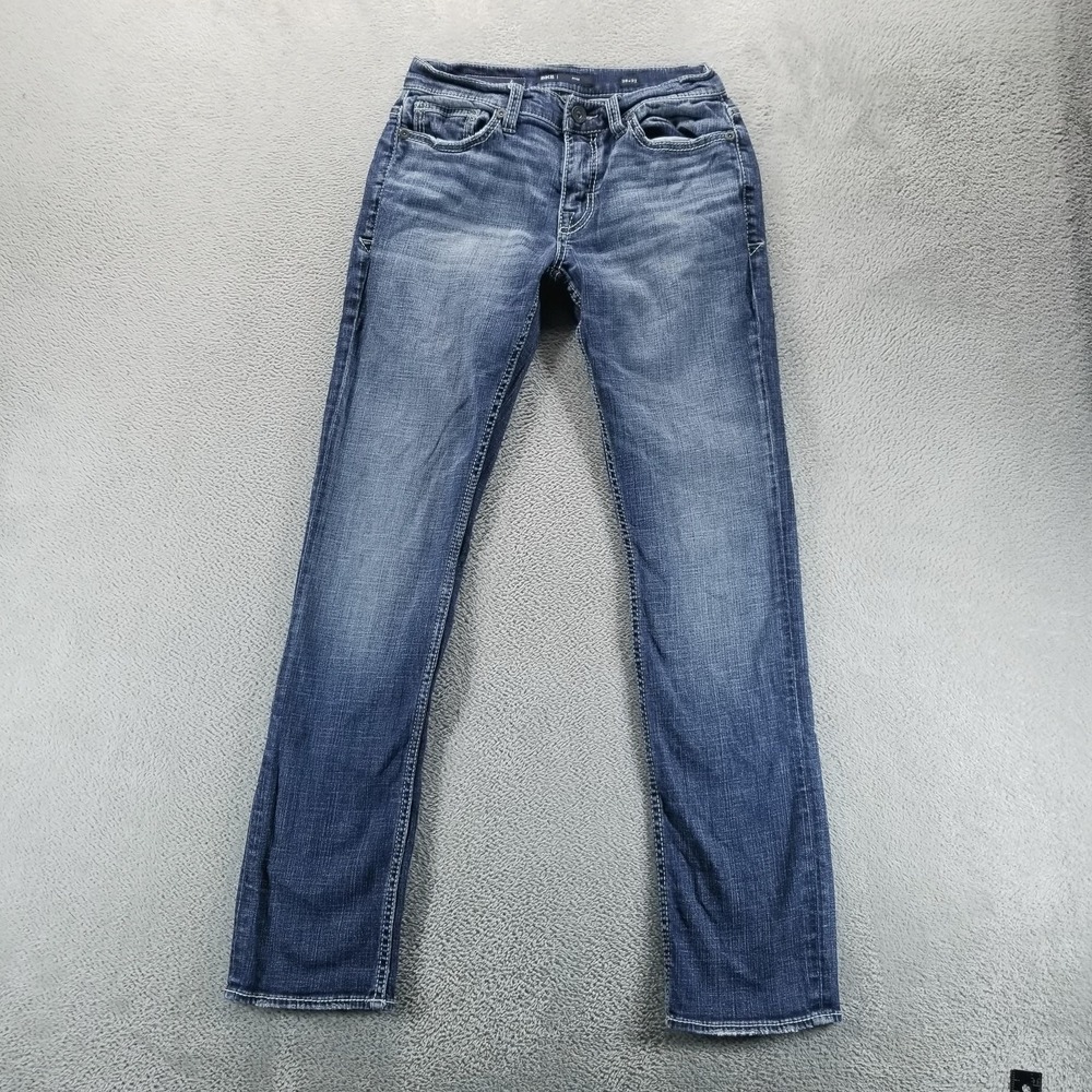 BKE Alec Jeans Mens 28x32 Blue Slim Straight Medium Wash Stretch Faded Comfort